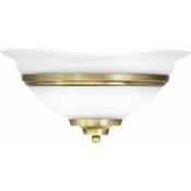 Applique de style maison de campagne éclairage laiton antique verre blanc E27 lampe spot lumière Globo 6897