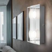 Applique murale led chromée à intensité variable, lampe de couloir, lampe d'escalier en verre, lampe de salle de bain, variateur à 4 niveaux, 2x 5W