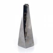 Argent métallique de forme vase en céramique Dimensions : environ 25 cm – Idéal pour les petits écrans Fleur