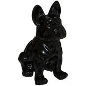 Atmosphera - Statuette bulldog céramique noir H12cm créateur d'intérieur - Noir