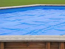 Bâche à bulles pour piscine bois octogonale Orange 7,55 x 4,56 m - Gré