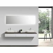 Bernstein - Ensemble de salle de bain Vision 1800 blanc mat - miroir et vasque en option: Avec miroir LED 2073, 1 x vasque à poser O-540 mat, Avec 1