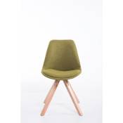 Chaise de salle à manger moderne des jambes en bois carrées et siège de tissu différentes couleurs colore : VERT