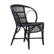 Chaise en rotin noir Wengler - Sika Design