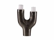 Chandelier á 2 branches - forme de y - porte bougies - aluminium - 40x30x12 cm DON coloris noir