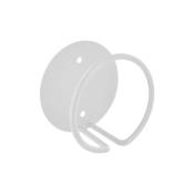 Cime - Patère en cerceau, platine ronde plate diamètre 100 mm, p. 58 mm, en acier blanc