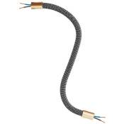 Creative Cables - Kit Creative Flex tube flexible recouvert de tissu RZ30 Noir Fer 30 cm - Bronze satiné - Bronze satiné