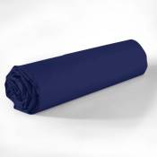 Drap housse bleu navy 100% coton - 140x190cm