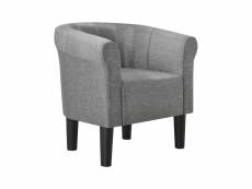 [en.casa] fauteuil chaise siège tissu polyester plastique gris 70 x 70 x 58 cm