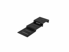 Escalier 3 marches plexiglas noir-l2g - - inox250 800x80mm