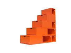 Escalier cube de rangement hauteur 125 cm orange ESC125-O