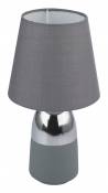 Etc-shop - Lampe de chevet design gris sommeil salon textile tactile liseuse chrome