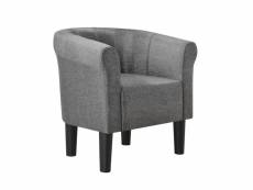 Fauteuil lounge chaise siège tissu polyester 70 cm gris foncé helloshop26 03_0001935