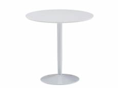 Finebuy table à manger ronde 75x75x74 cm petite table de cuisine blanc brillant | table de salle à manger ronde 2 personnes | cuisine moderne de table
