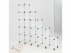 Gientex étagère rangement 16 cubes modulaire 30x30cm/étagère modulable connecteurs abs et marteau-assemblage facile/meuble cube diy pour salon chambre