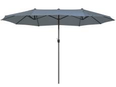 Grand parasol XL avec toile gris anthracite 270 x 460