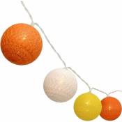 Groofoo - Guirlande Lumineuse de 3 m avec 20 Boules à led en coloré - Fonctionne avec des Piles,idéale pour Noël ou Un Mariage Couleurs orange