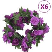 Guirlandes de fleurs artificielles 6 pcs violet clair