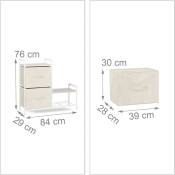 Helloshop26 - Commode meuble de rangement étagère avec tiroirs tissu beige - Beige
