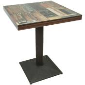 Hofuton Table 60x60 carrée avec pied central pour bar bistrots Style 3