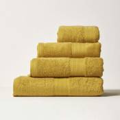 Homescapes - Serviette de bain 70 x 130 cm en coton égyptien 500 g/m², Jaune moutarde - Jaune moutarde