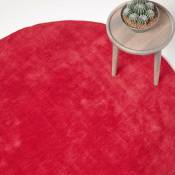 Homescapes - Tapis Rond Tufté - Coloris Rouge - 150 cm de diamètre - Rouge