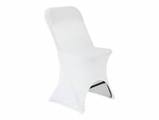 Housse de chaise pliante blanche avec ouverture
