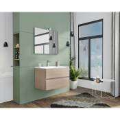 Iperbriko - Meuble de salle de bain Cm. 80 Nouveau Chêne Splash