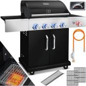 KESSER® Master BBQ Barbecue à gaz avec thermomètre infrarouge et grill 800°C éclairage LED 4 + 1 brûleurs, Karton 1 von 2 Schwarz (de)