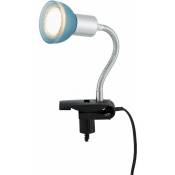 Lampe de lecture pince de lit lampe à pince led avec prise lampe de lit lampe à pince lumière chaude, bras flexo, verre, 1x led 3W 250Lm blanc chaud,