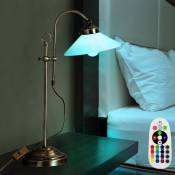 Lampe de table d'appoint élégante ancienne lampe à changement de couleur en laiton dimmable dans un ensemble comprenant des ampoules led rvb