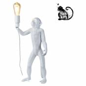 Lampe singe en résine 'Micu' 55 cm | Blanc - Blanc