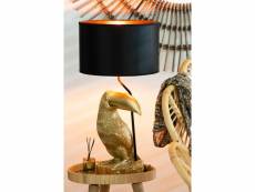 Lampe toucan resine or-noir - l 36 x l 36 x h 70,5