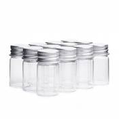 lansue - Lot de 10 bocaux en verre - Vides - Transparents