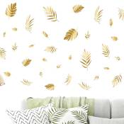 Linghhang - Feuilles d'or en chute libre chambre à coucher salon entrée dortoir décoration intérieure stickers muraux - gold