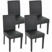 Lot de 4 chaises de salle à manger synthétique noir