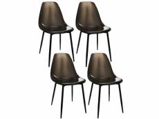 Lot de 4 chaises scandinave transparentes et pieds en métal - noir