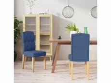 Lot de chaises de salle à manger 2 pcs bleu tissu - bleu - 50 x 42 x 96 cm