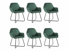 Lot de chaises de salle à manger 6 pcs vert velours - vert - 61 x 61 x 84 cm