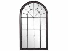 Miroir mural en forme de fenêtre noir 77 x 130 cm trevol 308075