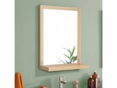 Miroir rectangulaire avec tablette en bois 60 x 70cm enio
