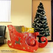 Monster Shop - MonsterShop - Traîneau du Père Noël Personnalisable en mdf Naturel, Incontournable Décoration de Noël, Présentoir de Magasins 120cm x