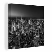 MuchoWow Tableau sur toile Skyline de New York, noir et blanc Decoration murale 90x90 cm