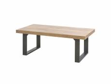 Nilla - table basse aspect bois piètement u métal poudré noir