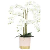 Orchidées artificielles pot rose et or 80cm