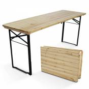 Oviala - Table de brasserie pliante en bois 180 cm