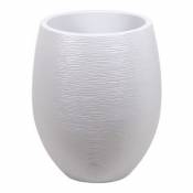 Pot ovale polypropylène Eda Egg graphit blanc cérusé