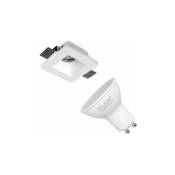 Silumen - Kit Support Spot GU10 led Carré Blanc 120x120mm avec Ampoule led - Blanc