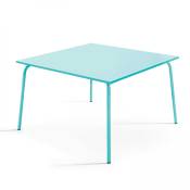 Table à manger carrée en acier turquoise 120 cm
