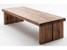 Table à manger rectangulaire en chêne bassano laqué - l.220 x h.76 x p.100 cm -pegane- PEGANE